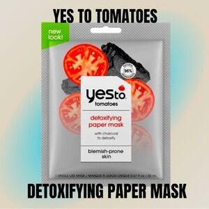 Yes To Tomatoes Charcoal Paper Mask Detoxifying 3 Masks New In Package